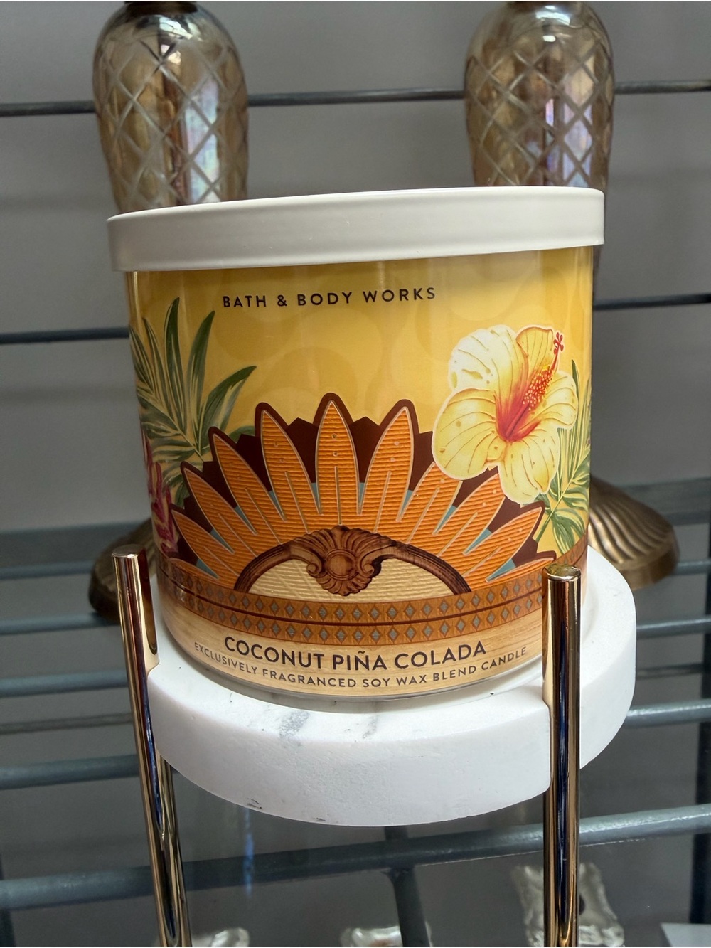 Bath & Body Works Coconut Piña Colada 3 Wick Soy Candle - NWT